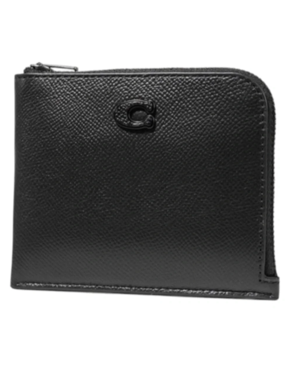 Coach Mens 3-In-1 L-Zip Wallet With Signature Canvas Black Charcoal